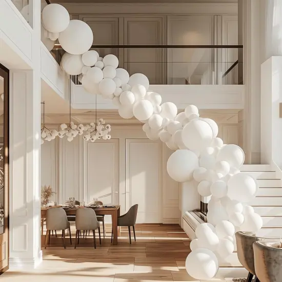 145pcs White Balloons Latex Balloons 18 12 10 5 Inch Party Balloon Kit Different Sizes for Birthday Party Wedding Balloon Graduation Baby Shower Decoration {4}