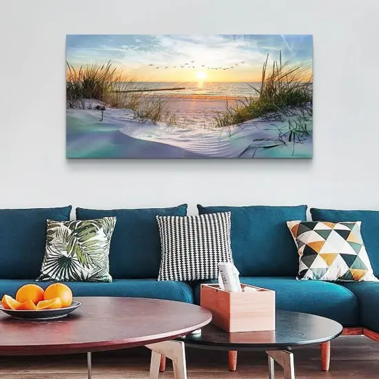 Summer Wall Decor For Living Room Wall Decor For Bedroom Blue Sea Beach Scenery {4}