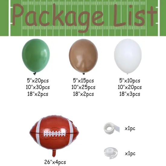 Football Balloon Garland Arch Kit 131Pcs Sage Green and Coffee Brown Balloons {2}