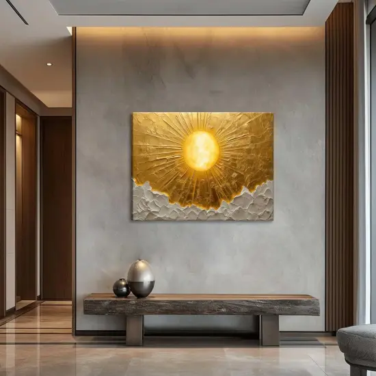 Summer Boho Sun Canvas Wall Art Bohemia Minimalism Golden Abstract Sunrise Sunset Modern Luxury Painting Picture Wall Decor Poster Print Artwork for Living Room Bedroom Office Home Decoration {5}