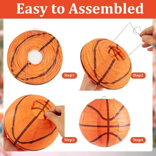 3 PCS 8'' Basketball Party Decorations Basketball Lanterns Basketball Paper Lanterns Basketball Hanging Lanterns Creative Football Party Decorations {2}