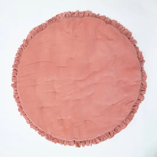 Round Cotton Soft & Fine Velvet Play-mat Green {6}