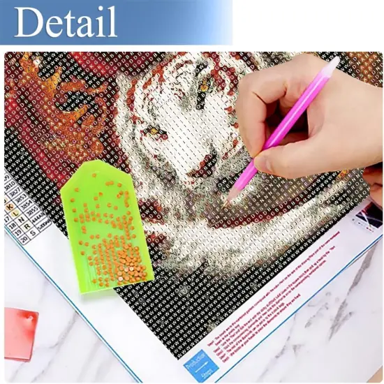 Tiger Diamond Painting Kits-Taichi Tiger Diamond Painting Kits for Adults,5D DIY Full Drill Dragon Diamond Art for Home Wall Decor 12x12inch {3}