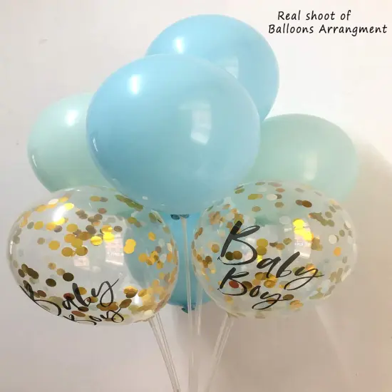 12inch Blue Baby Shower Balloons for Boy TSOTU Party Decorations (Baby Blue) {3}