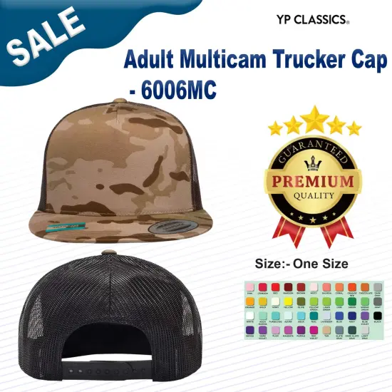 YP Classics&reg; Adult Multicam Trucker Cap TROPIC/ GREEN {2}