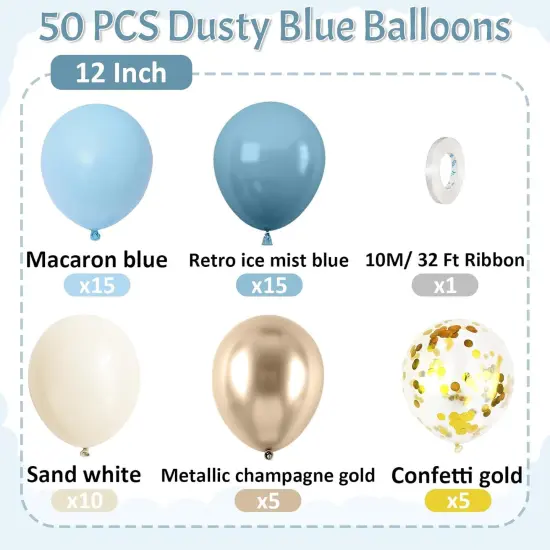 50 Pcs Gold White Balloons Accessories {3}