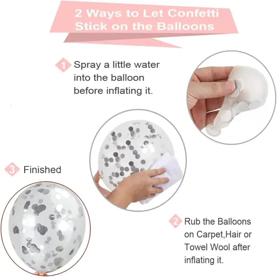 Blue Silver Balloons Garland Kit, 120 pcs Navy Blue and Silver Confetti White Balloons Arch for Graduation, Birthday Party, Wedding DIY Decoration {4}