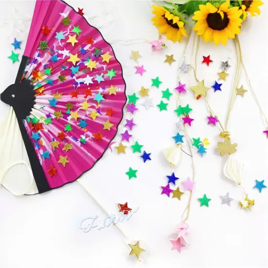 Rainbow Star Table Confetti: 0.59-Inch Metallic Star Foil Confetti for Weddings, Birthdays, and Party Star Decoration (2.12 oz, 1 Pack) {2}