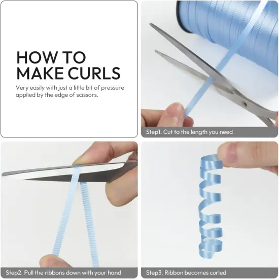 White Crimped Curling Ribbon, 1/5" Wide x 500 Yards Christmas Curling Ribbons {4}