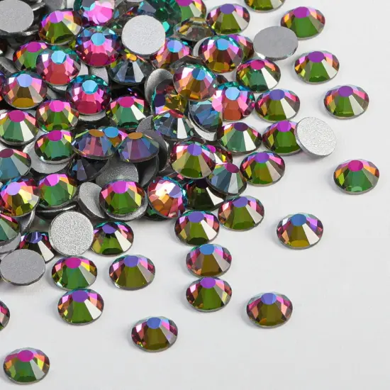 Flat Back Crystal Rhinestones Round Gems, Green Volcano (2.7-2.8mm) SS10/1440pcs {2}