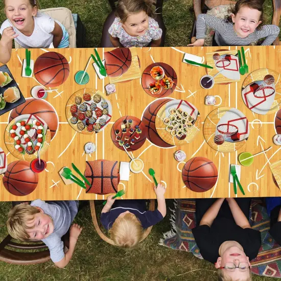 Basketball Party Supplies Kit for 16,- Basketball Party Decorations with Dinner & Dessert Paper Plates and Napkins - for Basketball Birthday & Sports Party Decorations {5}