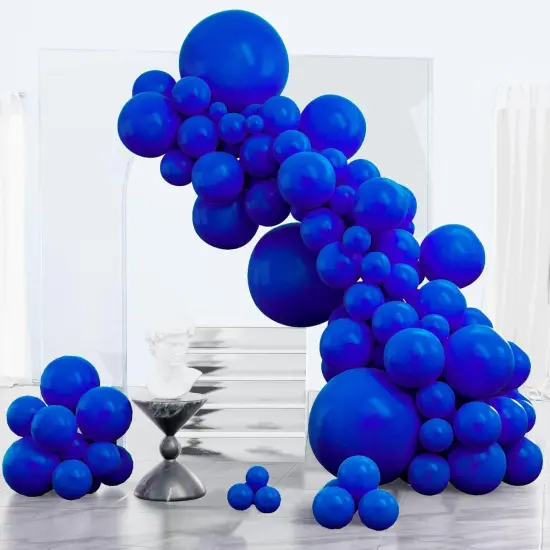 Royal Blue Balloons 123 pcs Blue Balloons Different Sizes Pack of 18 12 10 5 Inch Dark Blue Balloon Arch Kit Balloon Garland for Birthday Graduation Baby Shower Party Decorations Blue-Y59 {1}