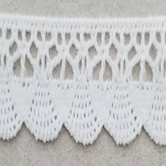 5/8" Cotton Cluny Lace Trimming - 18 Continuous Yards - MADE IN USA! White {1}