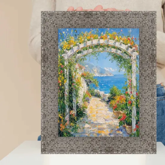 Modern Wide Glitter Silver Gunmetal Picture Frame 36x36 frame {7}