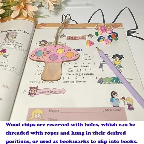 54PCS Unfinished Blank Wooden Cutouts Craft for Kids,Suit for Children's Painting DIY Room Decoration Gift Giving Surprise (54 Insect) {2}