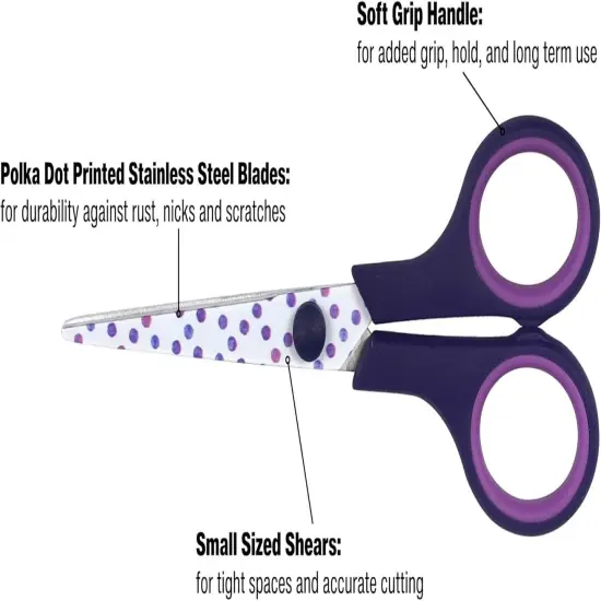 All Purpose Fashion Scissor Set - Sizes 8.5&rdquo; & 5.5&rdquo; Scissors, Sharp Stainless-Steel Blades, Comfort Grip Handles, Sewing & Craft Scissors, 2pc {5}