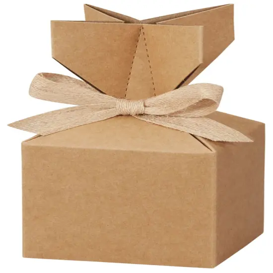 Pack/6: Kraft Cinch Gift Boxes - 3-1/2 x 3-1/2 x 7" {1}