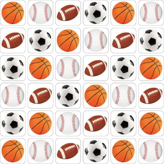600 Pieces Sports Stickers for Kids Soccer Baseball Football Stickers Basketball Football for Kids Teacher for Ball Themed Birthday Party Classroom Decorations(Multiple Balls) {1}