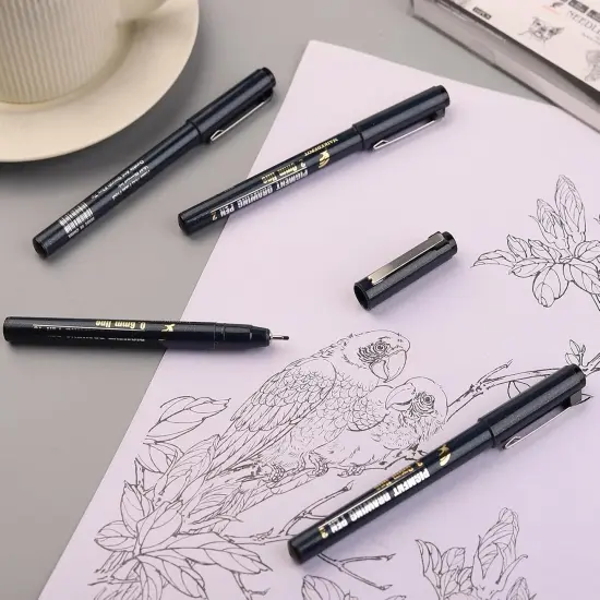 Micro Fineliner Drawing Art Pens Calligraphy Pens for Artist Drawing Supplies, 16 Set Waterproof Black Ink Pens for Sketching,Technical Drawing {5}
