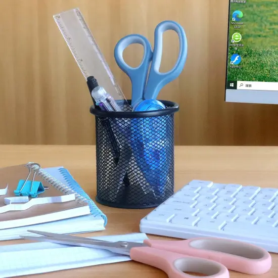 Scissors 8.5 Inch scissors all purpose Bulk Set of 3, Scissors for Office Home School Craft Supplies, Soft Comfort-Grip Right/Left Hand {4}