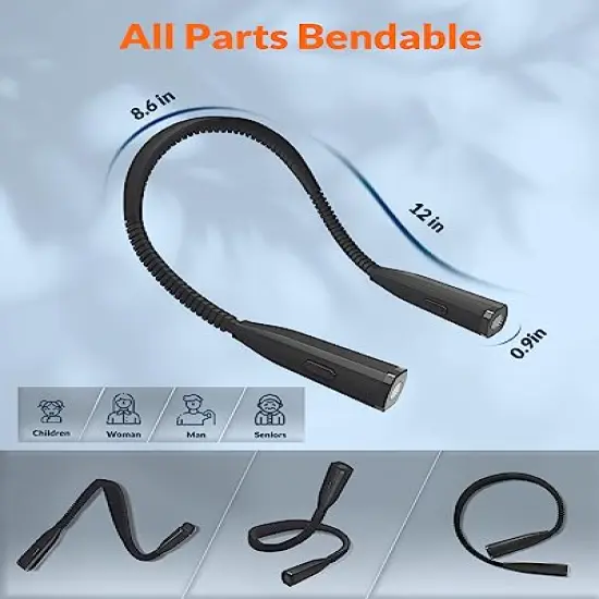 Neck Light - 3-Color & 5-Brightness, Comfortable Silicone Arm, Eye-Caring for Reading, Knitting, Crafting {4}