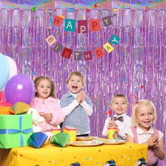 3 Pack Fringe Curtains Party Decorations,Tinsel Backdrop Curtains for Parties,Photo Booth Wedding Graduations Birthday Christmas Event Party Supplies (Pink) {3}