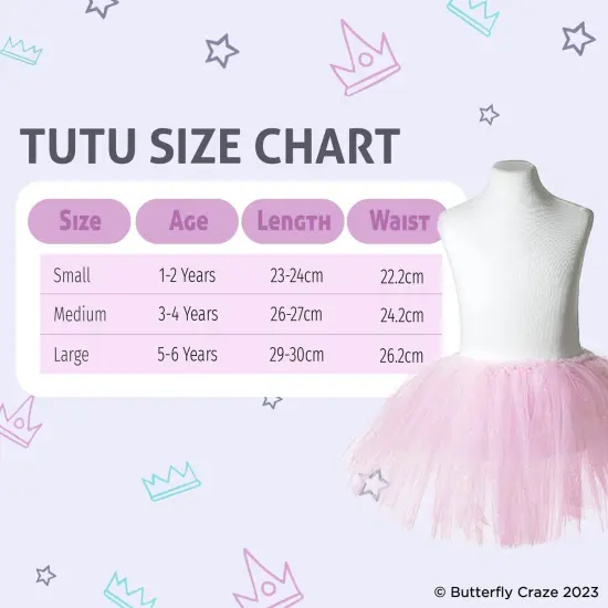 Butterfly Craze Fairy Princess Tutu Costume Set - Includes Glittery Sparkle Wings, Tutu Skirt, & Wand for Girls' Dress Up, Pretend Play & Ballet Dance Recitals, For Toddlers and Kids, Pink, Medium {4}