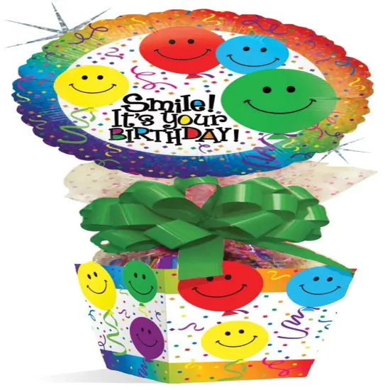 Pack/6: Smiley Balloons Sweet Treat Boxes - 4 x 4 x 4-1/2" {1}