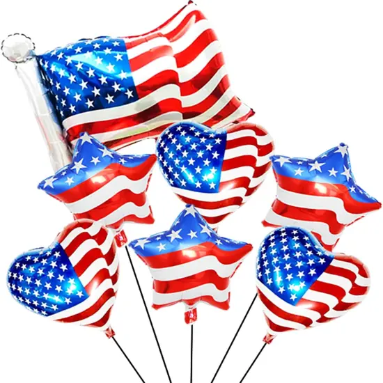 American Flag Balloons Red White and Blue Balloons Patriotic Balloons 4th of July Balloons for Independence Day Party Decoration Supplies 7Pcs {1}