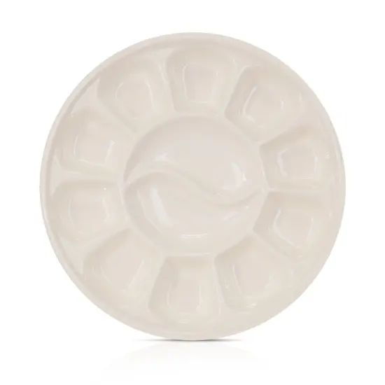 Pintar Ceramic Watercolor Paint Palette Tray - 12 Well Round Ceramic Palette | 7 Inch Paint Pallet | Durable Watercolor Palette Tray for Oil, Acrylic, Gouache & All Water-Based Paints {2}