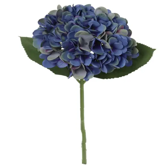 7" Dark Blue Hydrangea Bloom with 2 Layers &ndash; Artificial Flower Arrangement" {1}