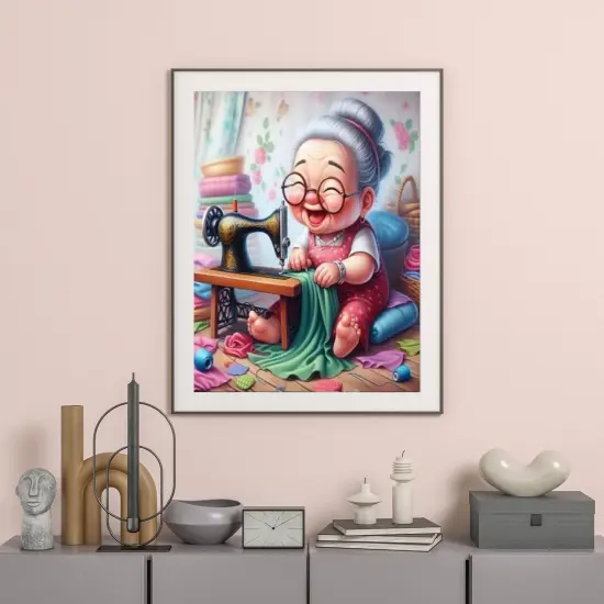 Diamond Art Kits for Adults-Diamond Art Paintings-Cartoon Grandma Full Drill Diamond Dots Paintings for Beginners, Round 5D Paint with Diamonds Pictures Gem DIY Crafts Kits {2}