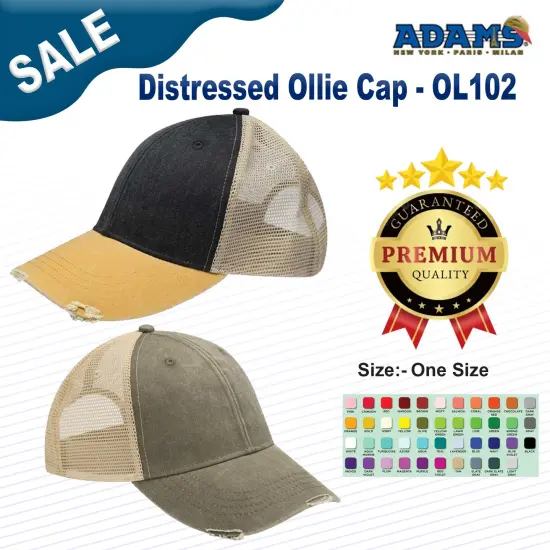 Adams&reg; Distressed Ollie Cap LIGHT DENIM/ TAN {2}