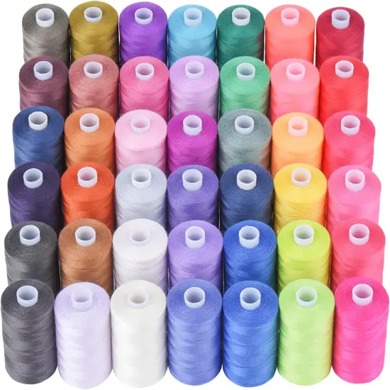 All Purpose Sewing Thread, 42 Spool Assorted 1000 Yards Polyester Threads for Sewing, Handy Polyester Sewing Threads for Sewing Machine - 42 Colors {5}