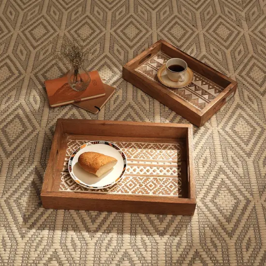 Handcrafted Mango Wood D&eacute;cor & Serving Keaton Tray - 18" x 12" x 2.5" {1}