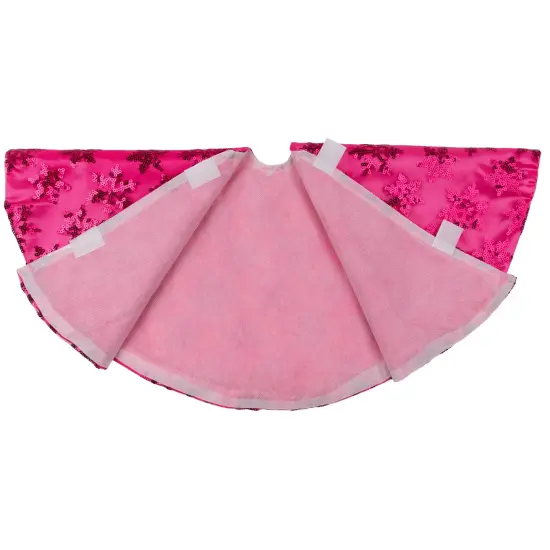Northlight Sequin Snowflake Mini Christmas Tree Skirt - Pink - 20" {6}
