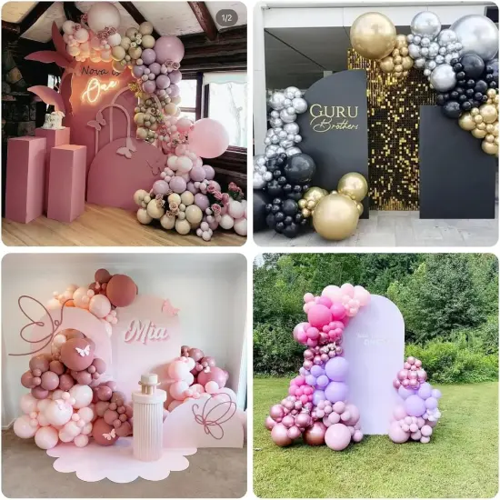 Light Tan Ripples Pattern Arch Backdrop Cover for Birthday Party Wedding Baby Shower Decorations Chiara Backdrops Arched Wall Frame Stands Covers Props GP-454 3ft * 6ft {4}