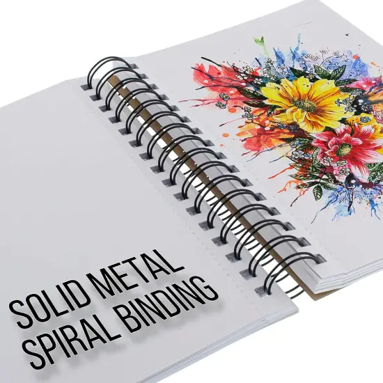 Sketchbook, 2 Pack (60 Sheets), 98 lb (160 GSM) - Spiral-Bound Pad with Perforated Acid-Free Paper - Artist Sketch Book for Drawing, Painting, Watercolor {3}