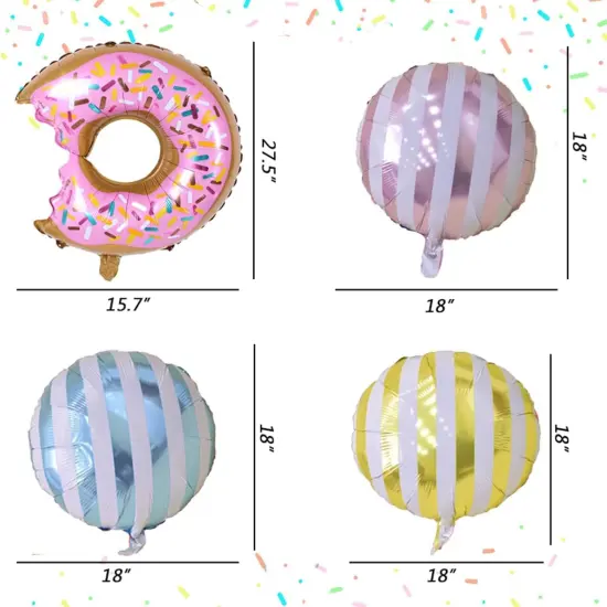6PCS Big Donut Foil Balloons Large Mylar Doughnut Balloons for Birthday Party Wedding Decoration Baby Shower Donut Time {2}