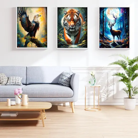 Diamond Art Kits Crafts DIY 5D Diamond Art Packs Kits Full for Adults Beginner,Home Wall Decoration Gift 11.8x15.7inch (6 Pack Wild Animal) {2}