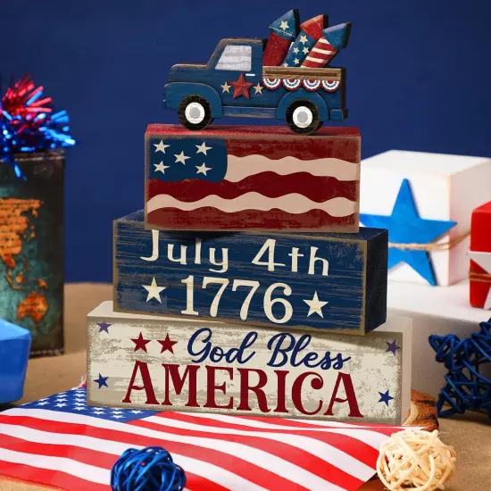 Tabletop Decorations Red, White, and Blue Table for 4th of July Decorations {4}