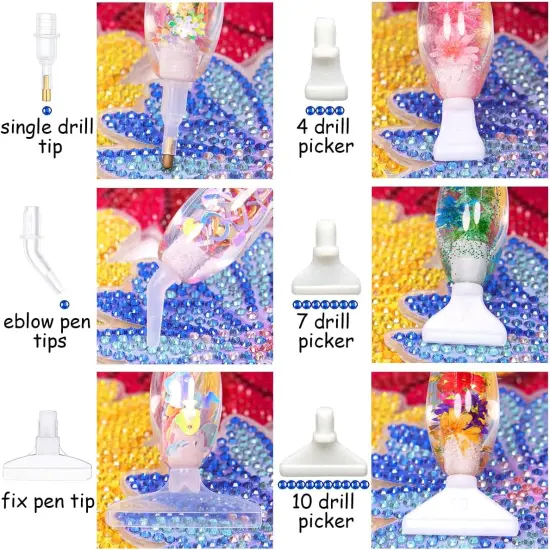 83 Pcs Diamond Painting Art Drill Dot Pen Tips Multi Placers Heads Nibs for Diamond Painting Nail Art Set Tool Accessories Kit 4710 {2}