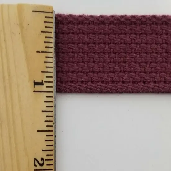 1" Cotton Webbing - 10 Continuous Yards - Made in USA! Maroon {2}