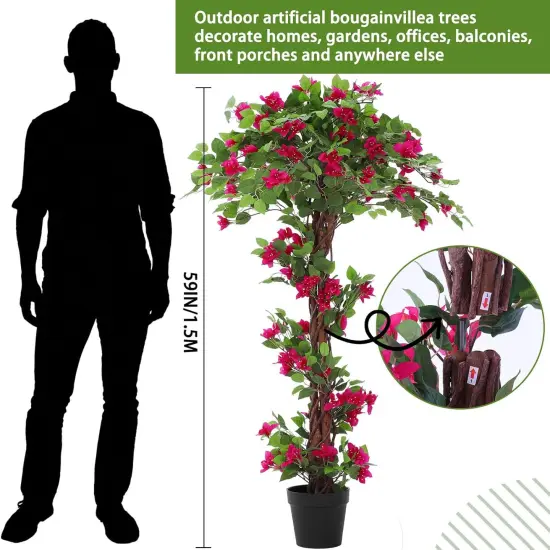 5 Feet Artificial Bougainvillea Tree {3}