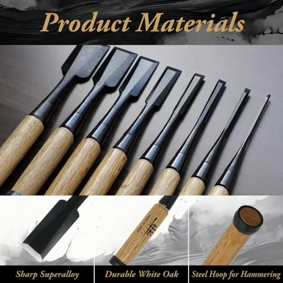Japanese Wood Chisel 1/8" (3mm) - Professional Oire Nomi Woodworking tools {3}