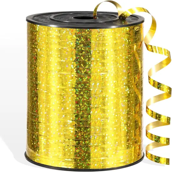 600 Yards Gold Shiny Curling Ribbon 1/5 Inch Metallic Gold Balloon String Ribbon for Gift Wrapping Birthday Party Christmas Crafts {1}