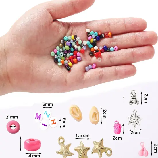 8800+pcs 4mm 12/0 48 Colors Glass Seed Beads, Charms Bracelet Jewelry Making Beads Kit Gifts for Teen Girls Crafts for Girls Ages 8-12 Christmas Holiday Gifts {4}