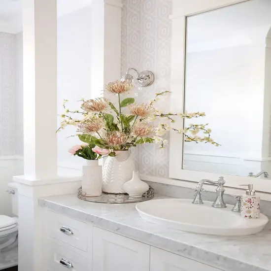 Summer Tabletop Floral Arrangements 33" Pink Artificial Mums Flowers {4}