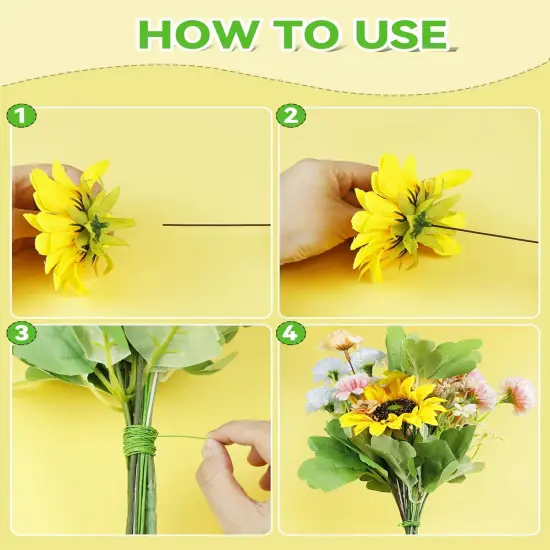 18 Gauge Green Floral Wire Stems for Artificial Flower Making, 100 PCS - Florist Wire for Crafts, Wreaths, Flower Arrangements and DIY Projects (Alambre para Flores) {2}