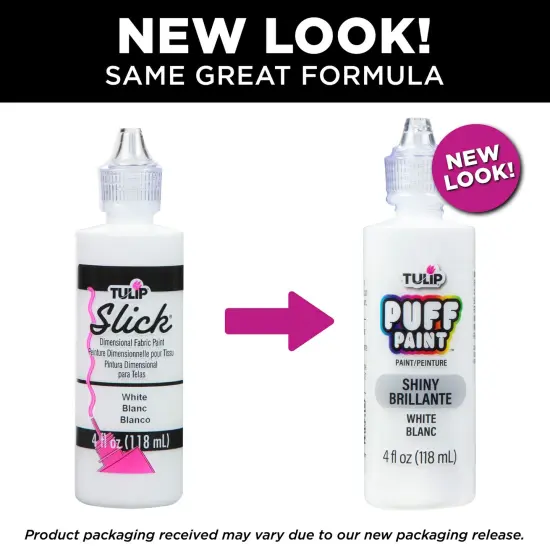 Tulip Puff Paint Slick White, Multi-Surface Craft Paint, 4 fl. oz. 3 Pack {5}